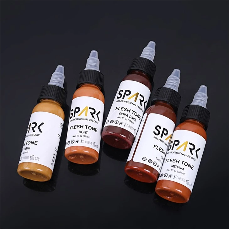 1OZ 5 kpl ihonvärisetti peittämiseen kosmeettisten tatuointien sekoittamiseen Spark Tattoo Ink Tatuointimustesarja