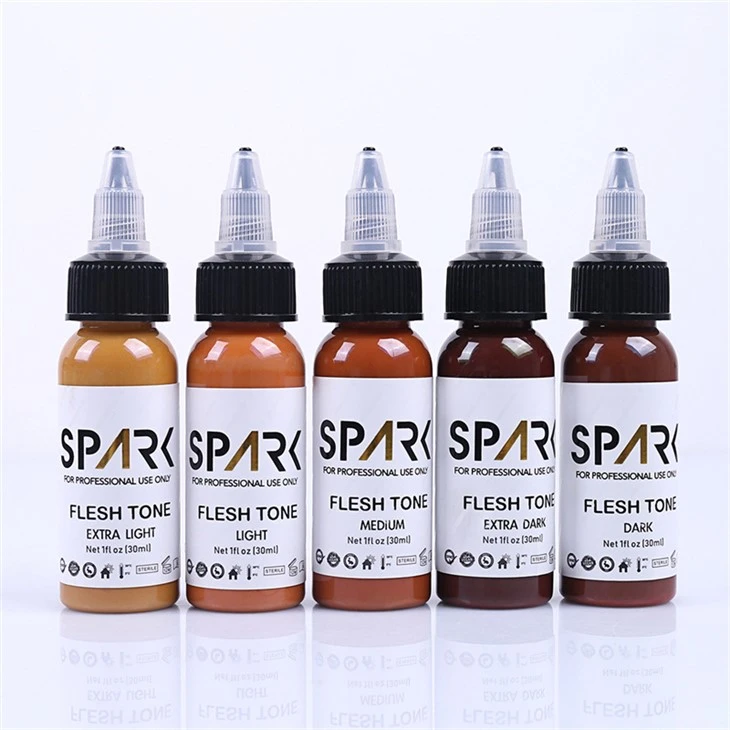 1OZ Ink Series Spark Tattoo Ink 5 kpl ihonvärisetti peittämiseen kosmeettisten tatuointien sekoittamiseen