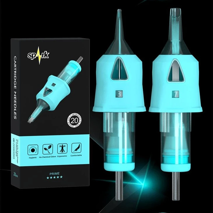 Spark Factory Custom Tukkumyyntitatuointi Ink Cartridge Premium 1RL 0,3/0,35 mm Pysyvä kosmeettinen tatuointi Mustesasetti neula