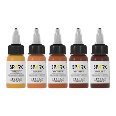 1 unssia Bottles Professional Spark Flesh Tone Tattoo Ink Set - EU REACH -yhteensopiva
