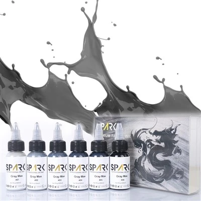 Ammattimainen orgaaninen 30ml/1oz kipinän harmaa tatuointi muste asetettu nestemäinen pigmenttipakkaus taiteilijoille räätälöity pysyvä meikki muste