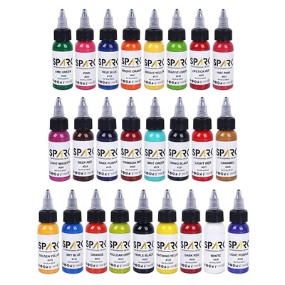 Spark High - End 1oz Premium Fast Smoo, TH Pysyvä räätälöity 25 värisarjaa kipinätatuointi muste kehon taidetta ja tatuointia varten
