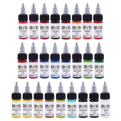 Spark tukkumyynti räätälöity 0. 5 oz 15 ml myrkyllistä PMU-vegaanista väliaikaista kosmeettisia ammattilaisten öljypohjaisia ​​tatuointimusteita