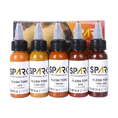 Spark Professional Premium 30ml Orgaaninen 5-värinen ihonväri Aseta tatuointimuste pysyvälle meikki- ja vartalon taiteelle