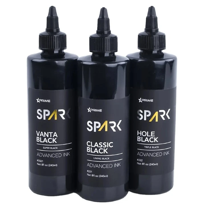 Spark korkealaatuinen malli Syvä musta tatuointi Ink 3 -sarja klassinen musta/reikä musta/Vanta musta pysyvä tatuointi
