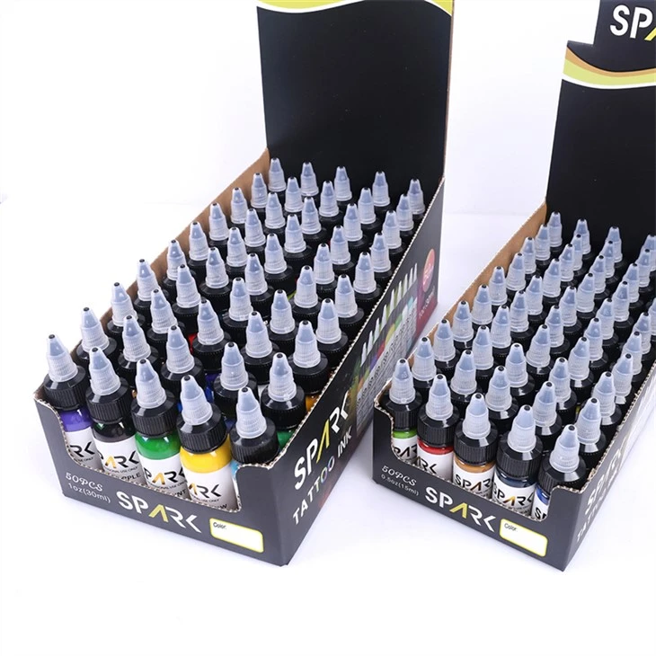 50 värisarjaa Tatuointimuste Real Dark Gloss Black Spark Tattoo Ink