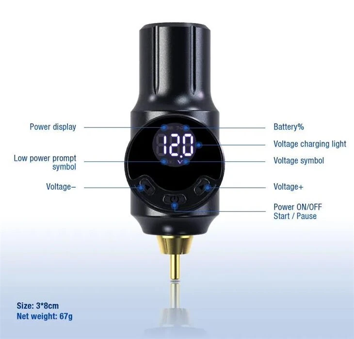 RCA MINI Tattoo Battery -langaton tatuointivirtalähde