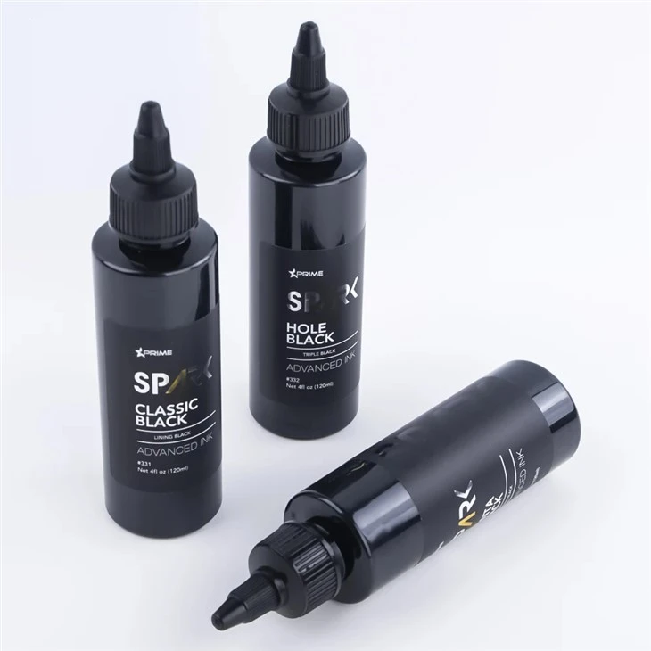Musta vaalea tatuointimuste, kolminkertainen musta 8OZ Hole Black Black Ink Series Spark Tattoo Ink Tatuointimustesarja